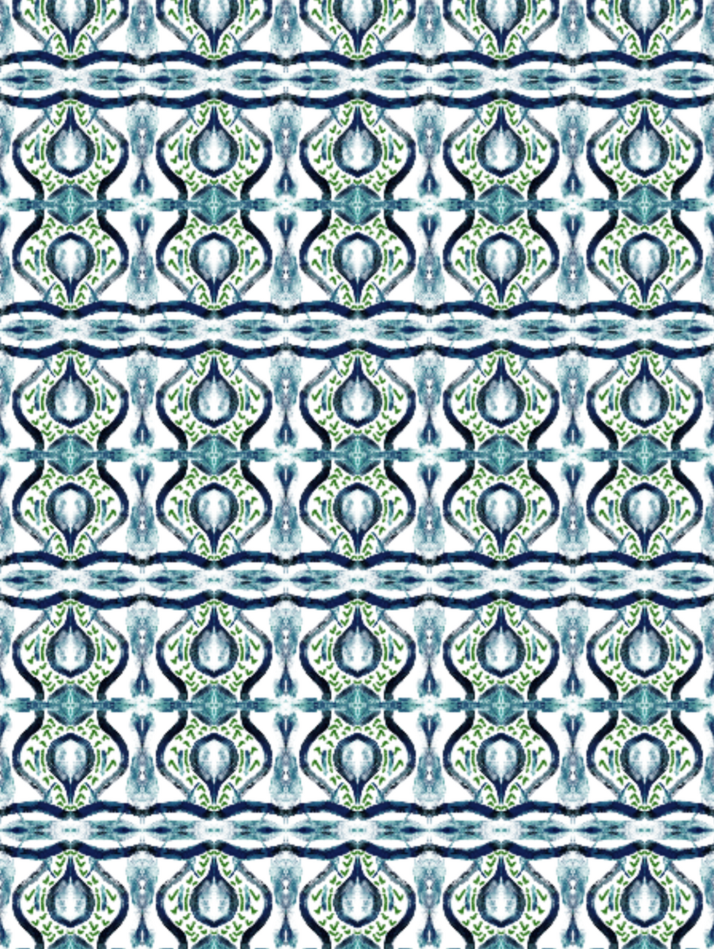 blue green ikat, navy ikat with green, navy ikat curtain fabric, navy ikat fabric, painterly fabric navy and green, navy blue and green ikat