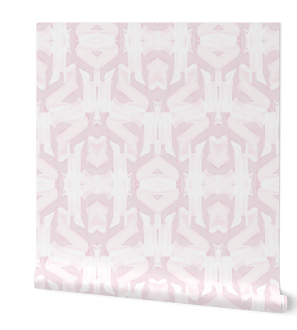 pink modern wallpaper 2025, new pink wallpaper decor 2025, pink brush stroke wallpaper, girls accent wall pink white modern