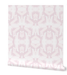 pink modern wallpaper 2025, new pink wallpaper decor 2025, pink brush stroke wallpaper, girls accent wall pink white modern