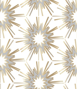 white gray gold wallpaper, gold stars wallpaper, gold and gray wallpaper, gold and grey wallpaper, wallpaper brass hardware, wallpaper brass mirror, wallpaper gold mirror