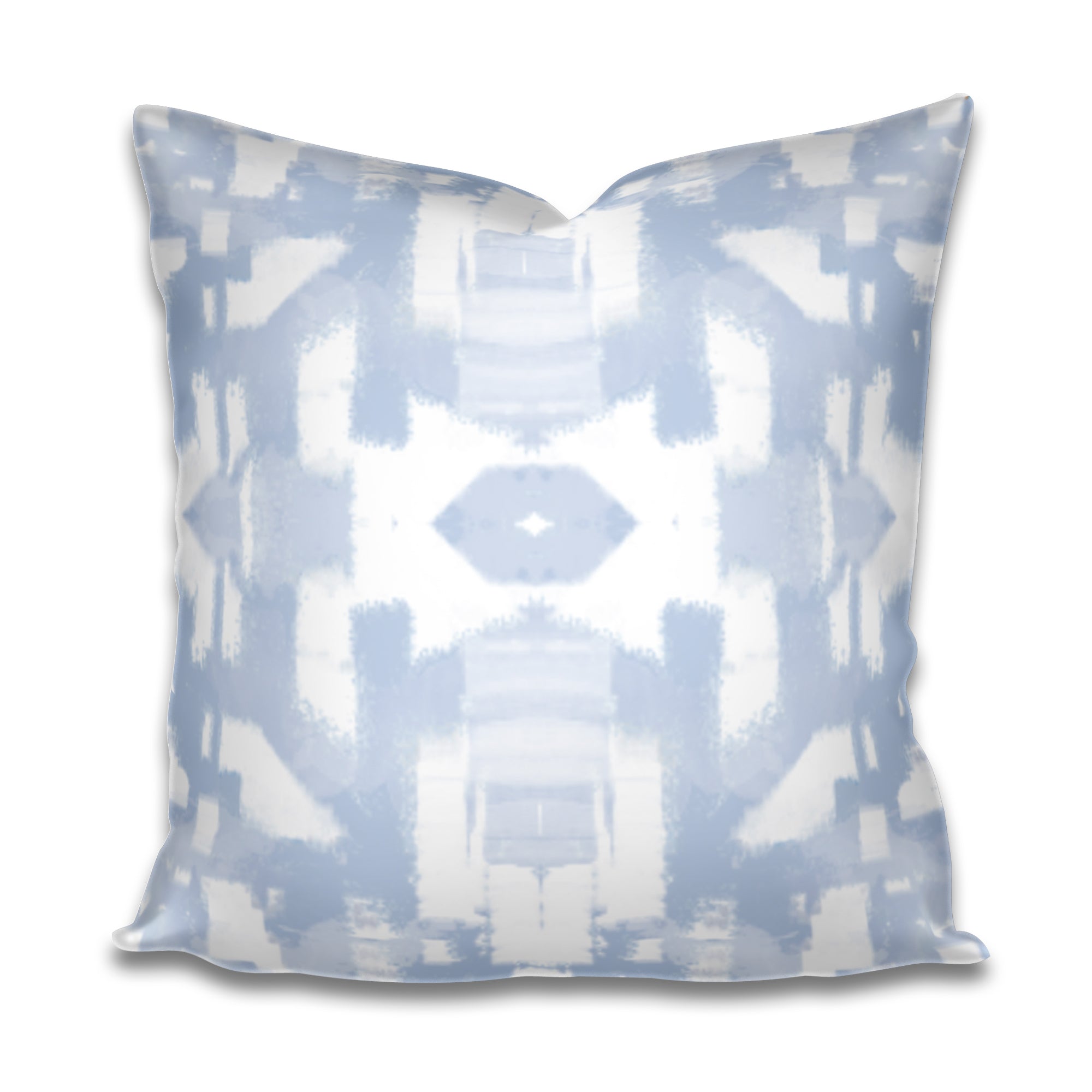 blue brush stroke pillow, blue white geometric pillow, large brush stroke pillow