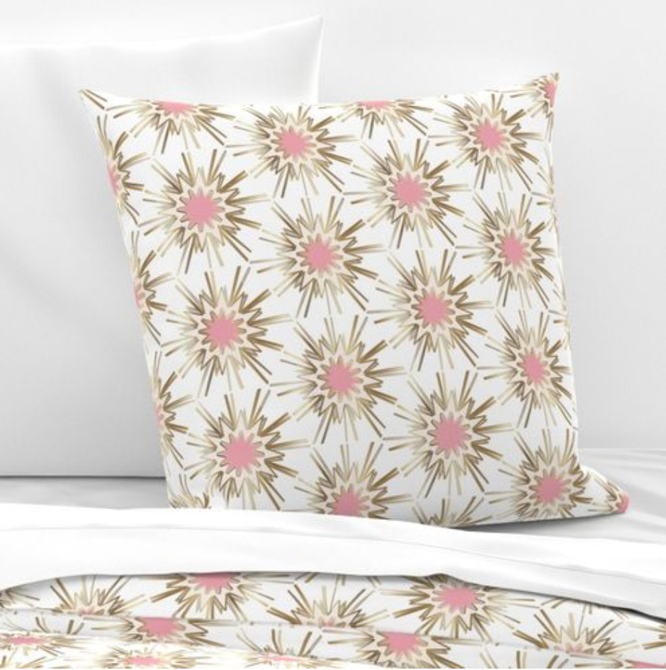 Burst White Pink Gold Bedding Jennifer Latimer
