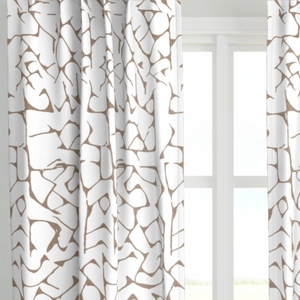 taupe and white curtains