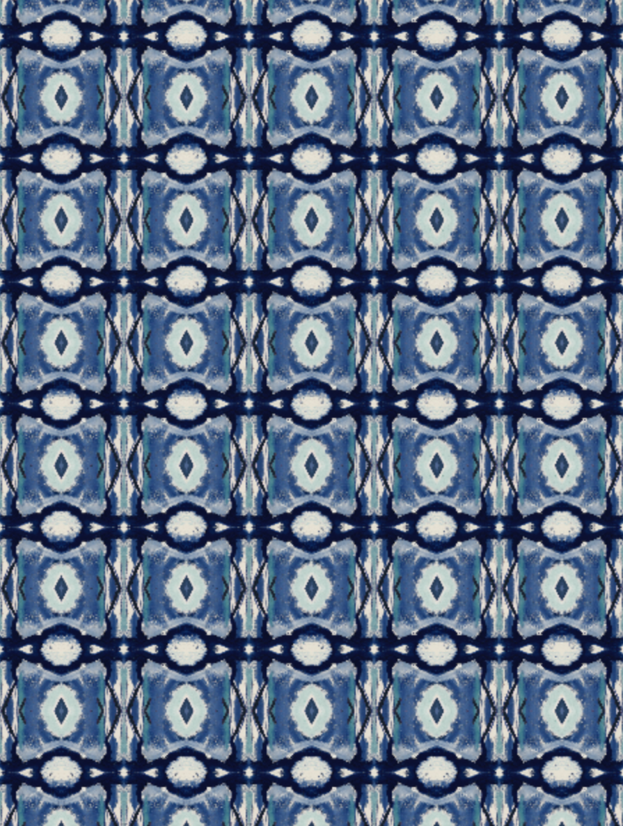 large blue ikat fabric, painterly navy fabric, teal and navy 2022 ikat, new ikat 2022