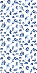 blue leopard print wallpaper, blue paint splotch wallpaper, blue paint daubs wallpaper, blue powder bathroom wallpaper, blue cheetah print wallpaper