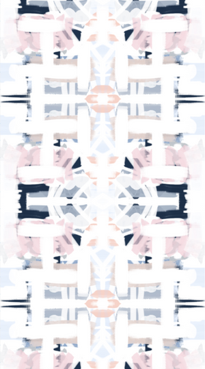 navy blush wallpaper, navy geometric wallpaper, wallpaper accent wall navy, navy accent wall, girls room bathroom wallpaper, bath wallpaper navy pink, navy pink wallpaper
